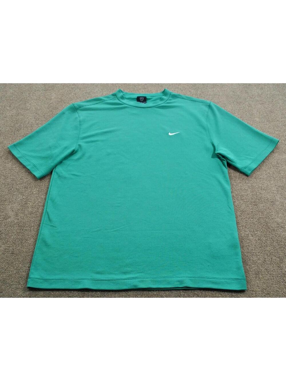 Nike Golf 90s Vintage White Green Athletic Course Club Shirt Size Large